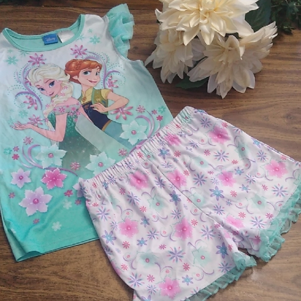 ❄️ Disney Frozen Kids Pajamas - Blue and White Girls Size 10/12